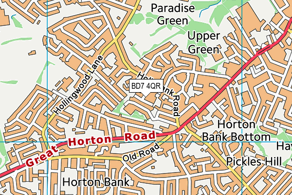 BD7 4QR map - OS VectorMap District (Ordnance Survey)