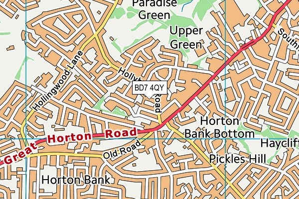 BD7 4QY map - OS VectorMap District (Ordnance Survey)