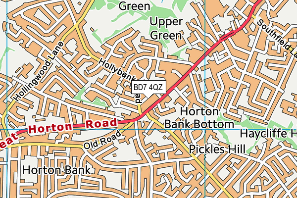 BD7 4QZ map - OS VectorMap District (Ordnance Survey)