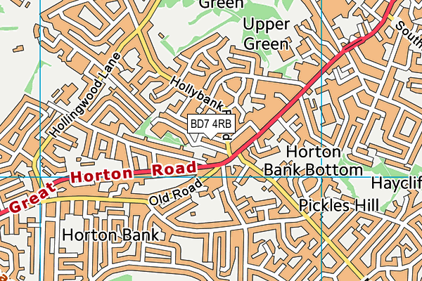 BD7 4RB map - OS VectorMap District (Ordnance Survey)