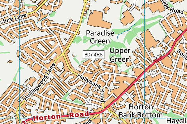 BD7 4RS map - OS VectorMap District (Ordnance Survey)