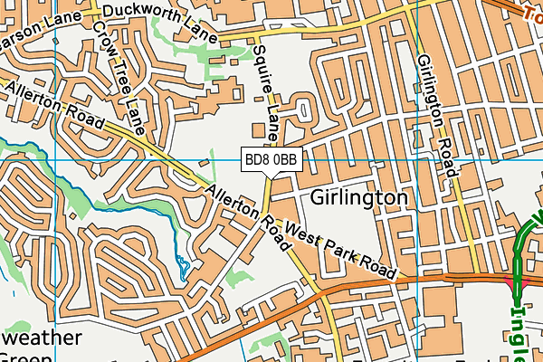 BD8 0BB map - OS VectorMap District (Ordnance Survey)