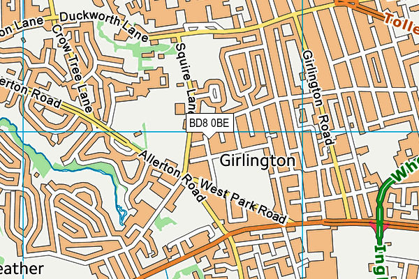 BD8 0BE map - OS VectorMap District (Ordnance Survey)