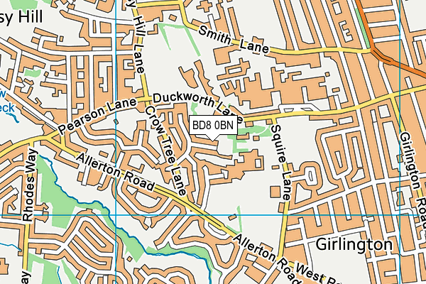 BD8 0BN map - OS VectorMap District (Ordnance Survey)