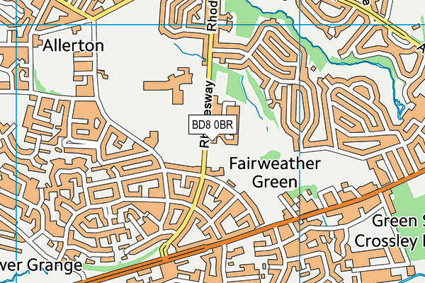 BD8 0BR map - OS VectorMap District (Ordnance Survey)