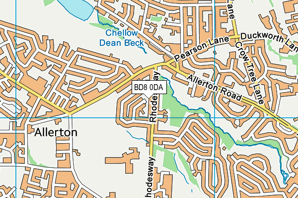 BD8 0DA map - OS VectorMap District (Ordnance Survey)