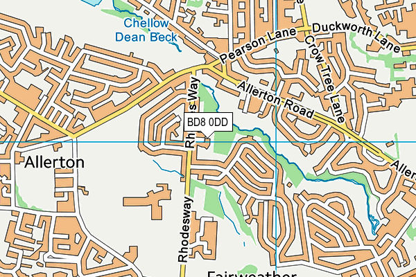 BD8 0DD map - OS VectorMap District (Ordnance Survey)