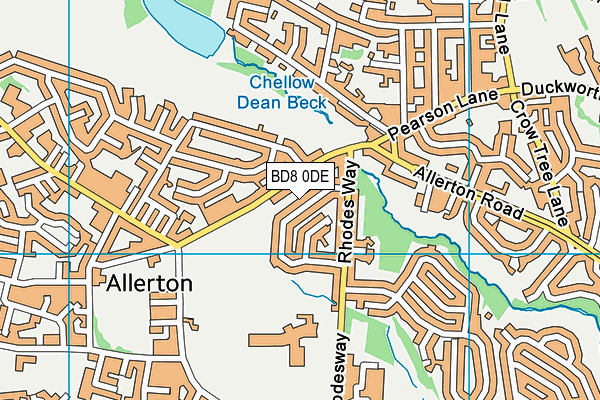 BD8 0DE map - OS VectorMap District (Ordnance Survey)