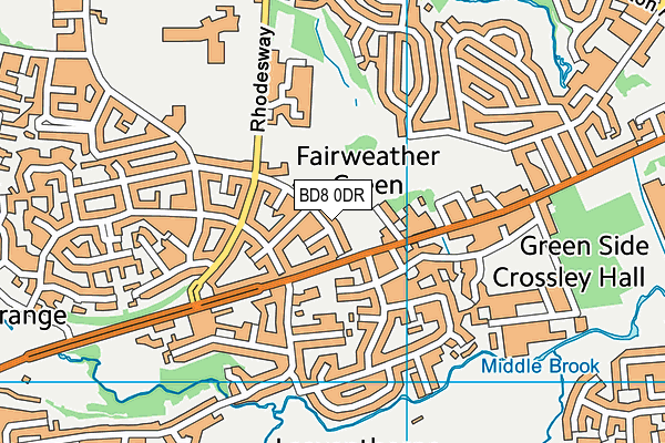 BD8 0DR map - OS VectorMap District (Ordnance Survey)