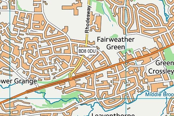 BD8 0DU map - OS VectorMap District (Ordnance Survey)