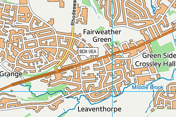 BD8 0EA map - OS VectorMap District (Ordnance Survey)