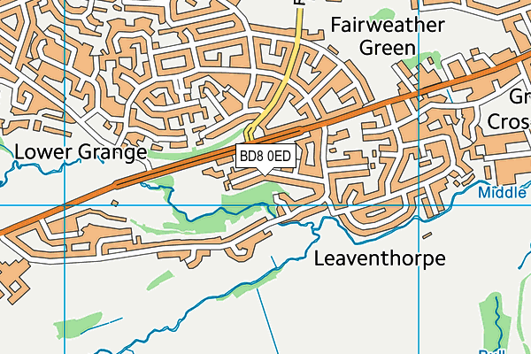 BD8 0ED map - OS VectorMap District (Ordnance Survey)