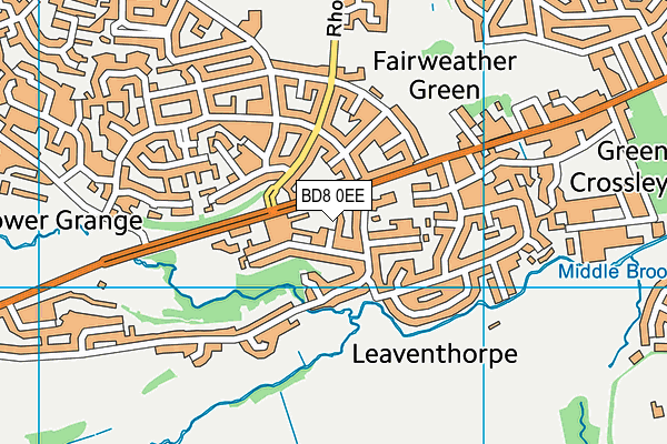 BD8 0EE map - OS VectorMap District (Ordnance Survey)