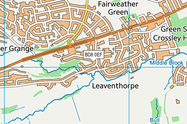 BD8 0EF map - OS VectorMap District (Ordnance Survey)