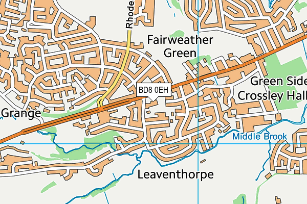 BD8 0EH map - OS VectorMap District (Ordnance Survey)