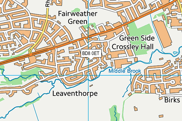 BD8 0ET map - OS VectorMap District (Ordnance Survey)