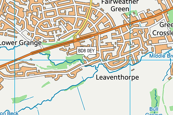 BD8 0EY map - OS VectorMap District (Ordnance Survey)