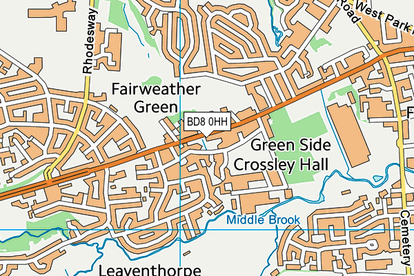 BD8 0HH map - OS VectorMap District (Ordnance Survey)