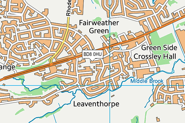 BD8 0HU map - OS VectorMap District (Ordnance Survey)