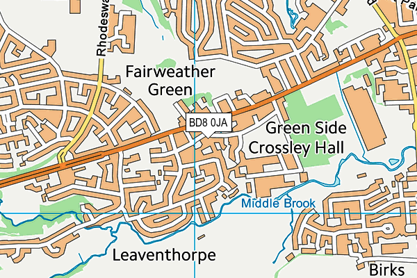 BD8 0JA map - OS VectorMap District (Ordnance Survey)