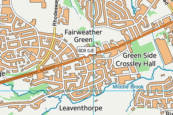 BD8 0JE map - OS VectorMap District (Ordnance Survey)