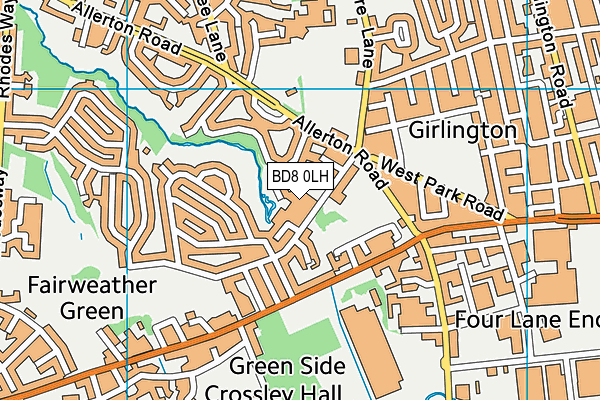 BD8 0LH map - OS VectorMap District (Ordnance Survey)