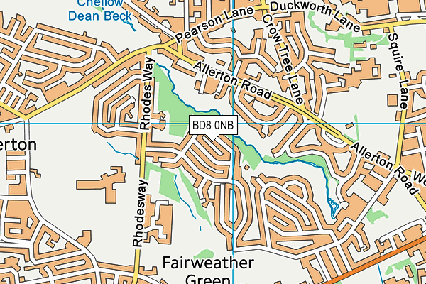 BD8 0NB map - OS VectorMap District (Ordnance Survey)