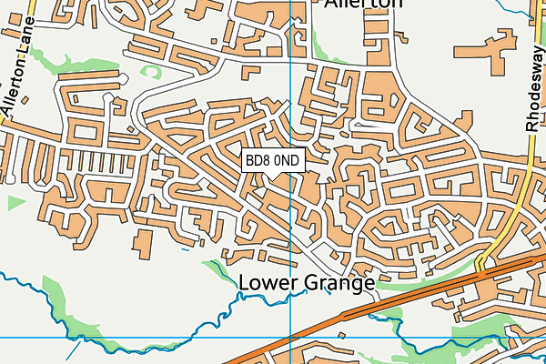 BD8 0ND map - OS VectorMap District (Ordnance Survey)