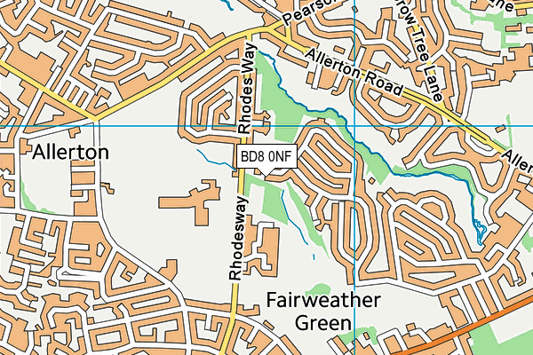 BD8 0NF map - OS VectorMap District (Ordnance Survey)