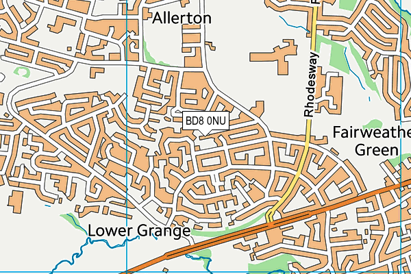 BD8 0NU map - OS VectorMap District (Ordnance Survey)