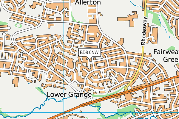 BD8 0NW map - OS VectorMap District (Ordnance Survey)