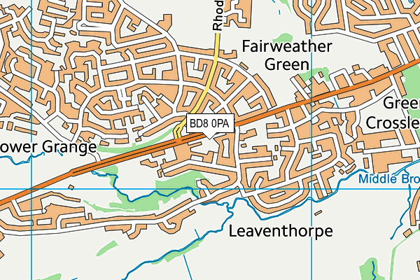 BD8 0PA map - OS VectorMap District (Ordnance Survey)