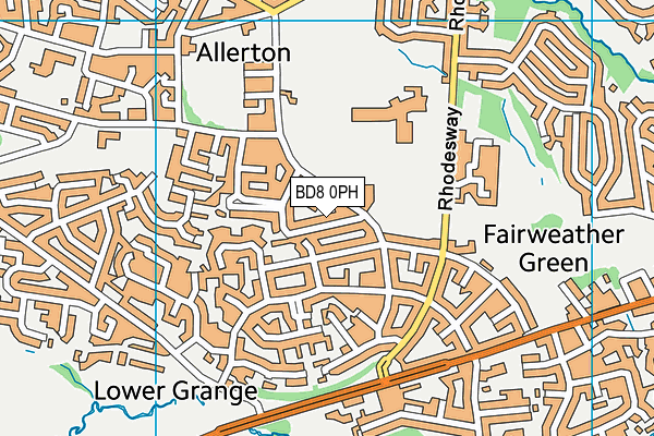 BD8 0PH map - OS VectorMap District (Ordnance Survey)