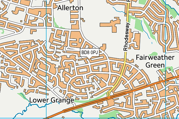 BD8 0PJ map - OS VectorMap District (Ordnance Survey)