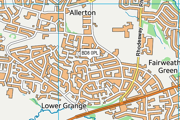 BD8 0PL map - OS VectorMap District (Ordnance Survey)