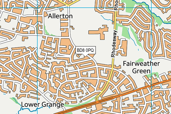 BD8 0PQ map - OS VectorMap District (Ordnance Survey)