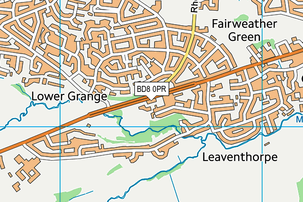 BD8 0PR map - OS VectorMap District (Ordnance Survey)