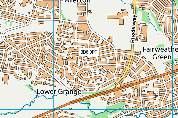 BD8 0PT map - OS VectorMap District (Ordnance Survey)