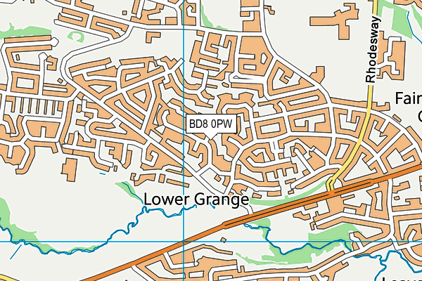 BD8 0PW map - OS VectorMap District (Ordnance Survey)