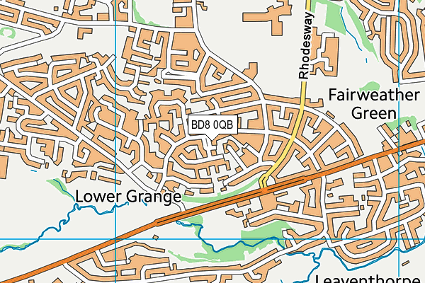 BD8 0QB map - OS VectorMap District (Ordnance Survey)