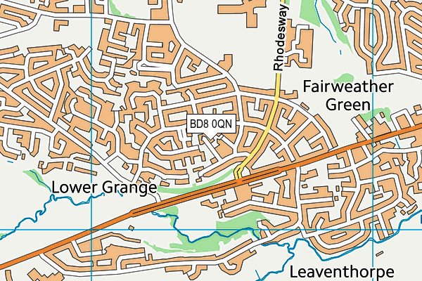 BD8 0QN map - OS VectorMap District (Ordnance Survey)