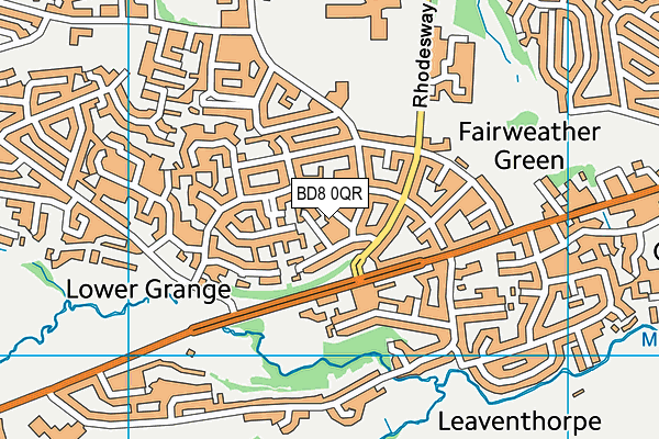 BD8 0QR map - OS VectorMap District (Ordnance Survey)