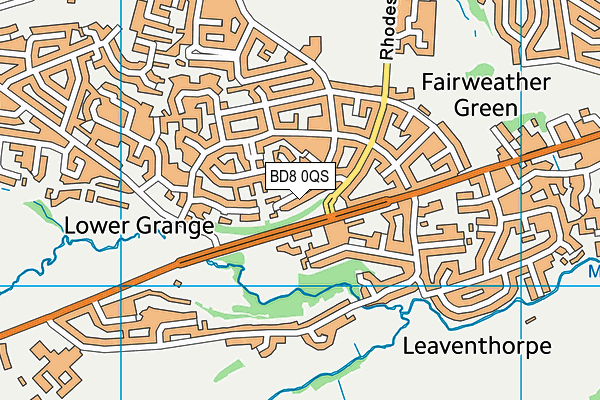 BD8 0QS map - OS VectorMap District (Ordnance Survey)