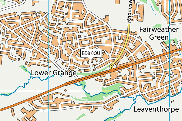 BD8 0QU map - OS VectorMap District (Ordnance Survey)