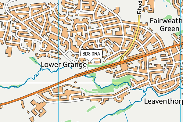 BD8 0RA map - OS VectorMap District (Ordnance Survey)