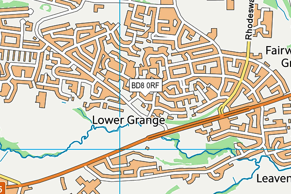 Lower Grange Community Centre map (BD8 0RF) - OS VectorMap District (Ordnance Survey)
