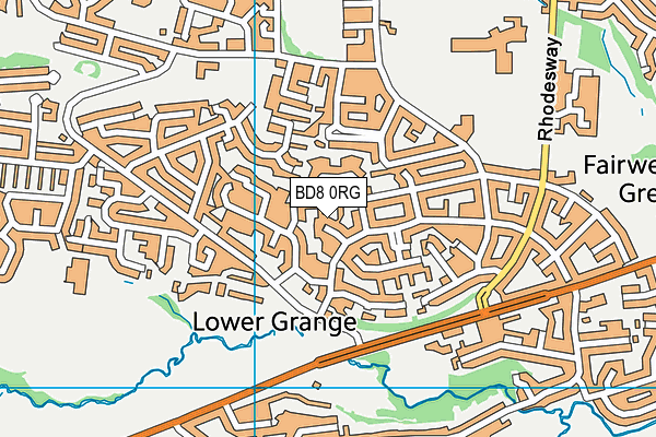 BD8 0RG map - OS VectorMap District (Ordnance Survey)