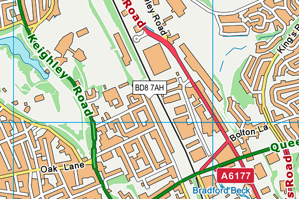 BD8 7AH map - OS VectorMap District (Ordnance Survey)