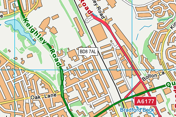 BD8 7AL map - OS VectorMap District (Ordnance Survey)