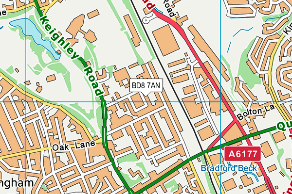 BD8 7AN map - OS VectorMap District (Ordnance Survey)